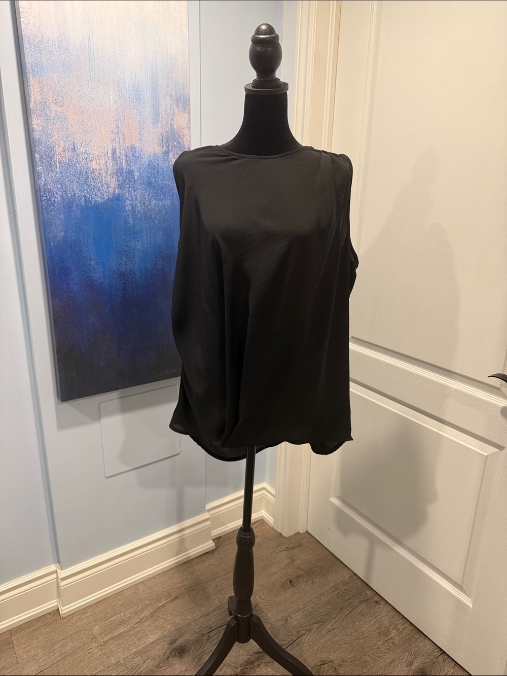Buy 5 for 10$ ❗️Sleek Black Sleeveless Satin-Like Women's Blouse